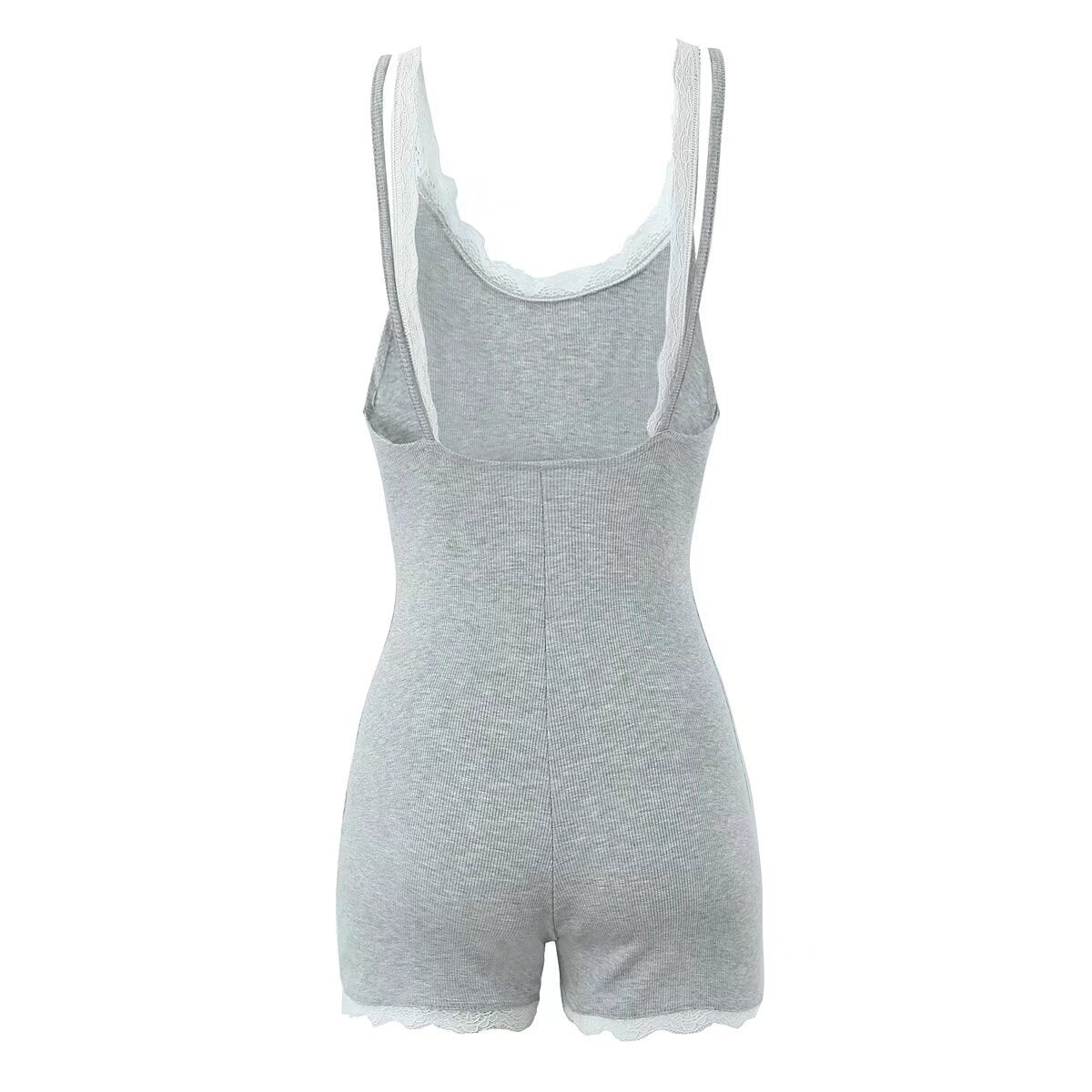 Cute Summer Wear Sleeveless Spaghetti Strap Lace Edge Jumpsuit