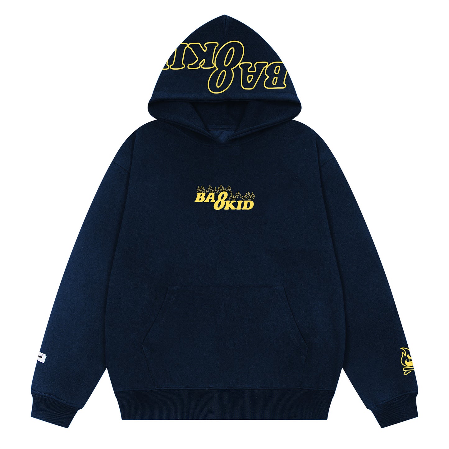 Retro Flame Letter Embroidery Hoodie