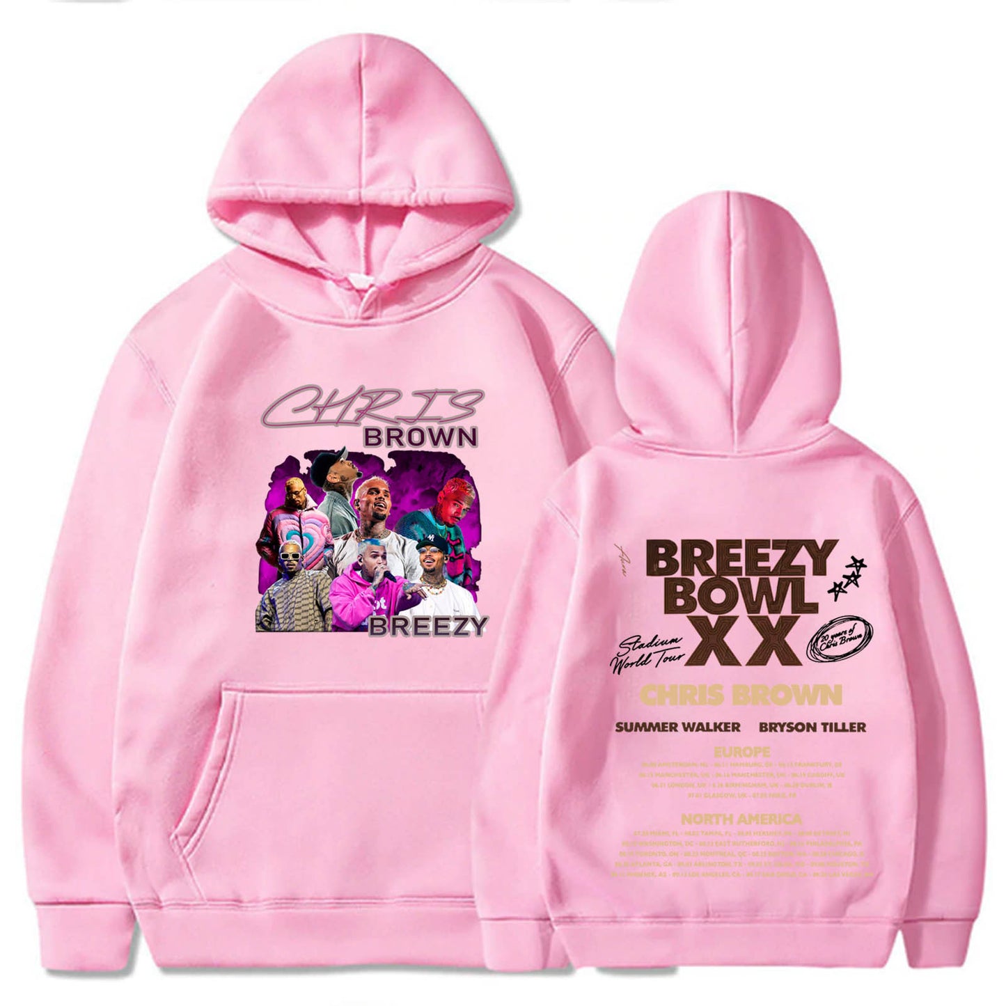 Chris Brown Graphic Art Breezy Bowl XX Tour Hoodie