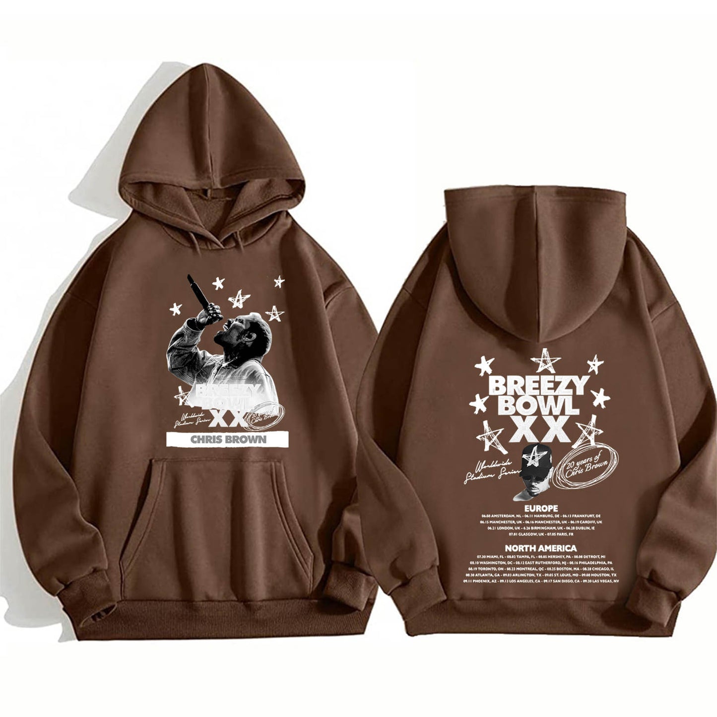 Chris Brown Graphic Breezy Bowl XX Tour Hoodie