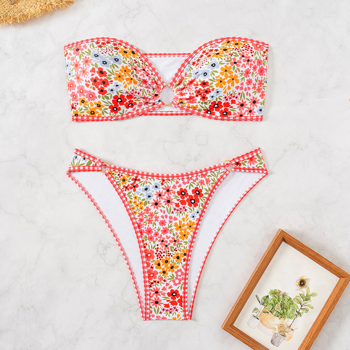 Porcelain Printed Bikini Swimsuit