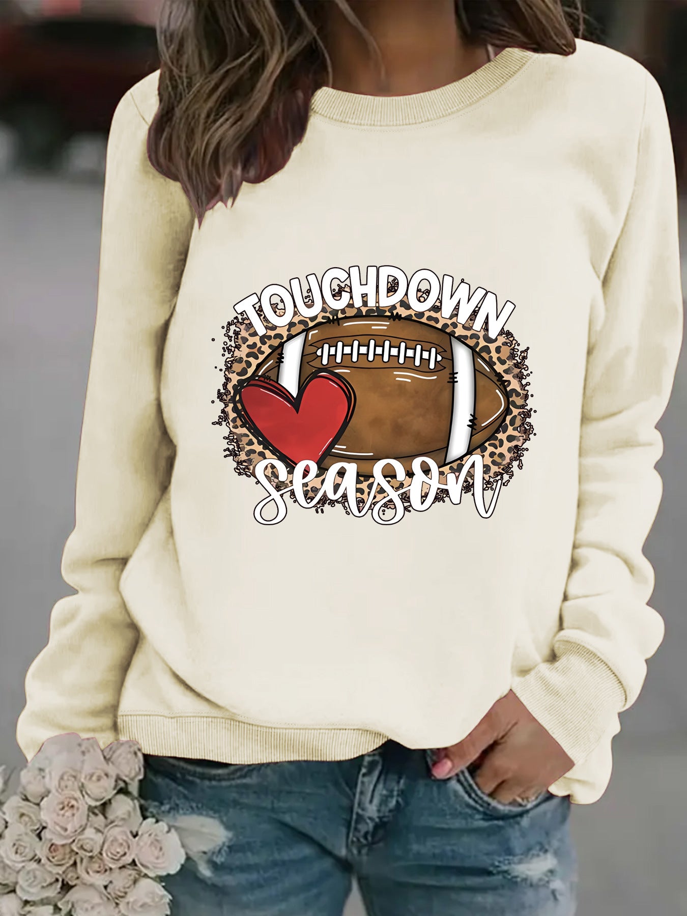 Touch Down Season Football Printed Long Sleeve