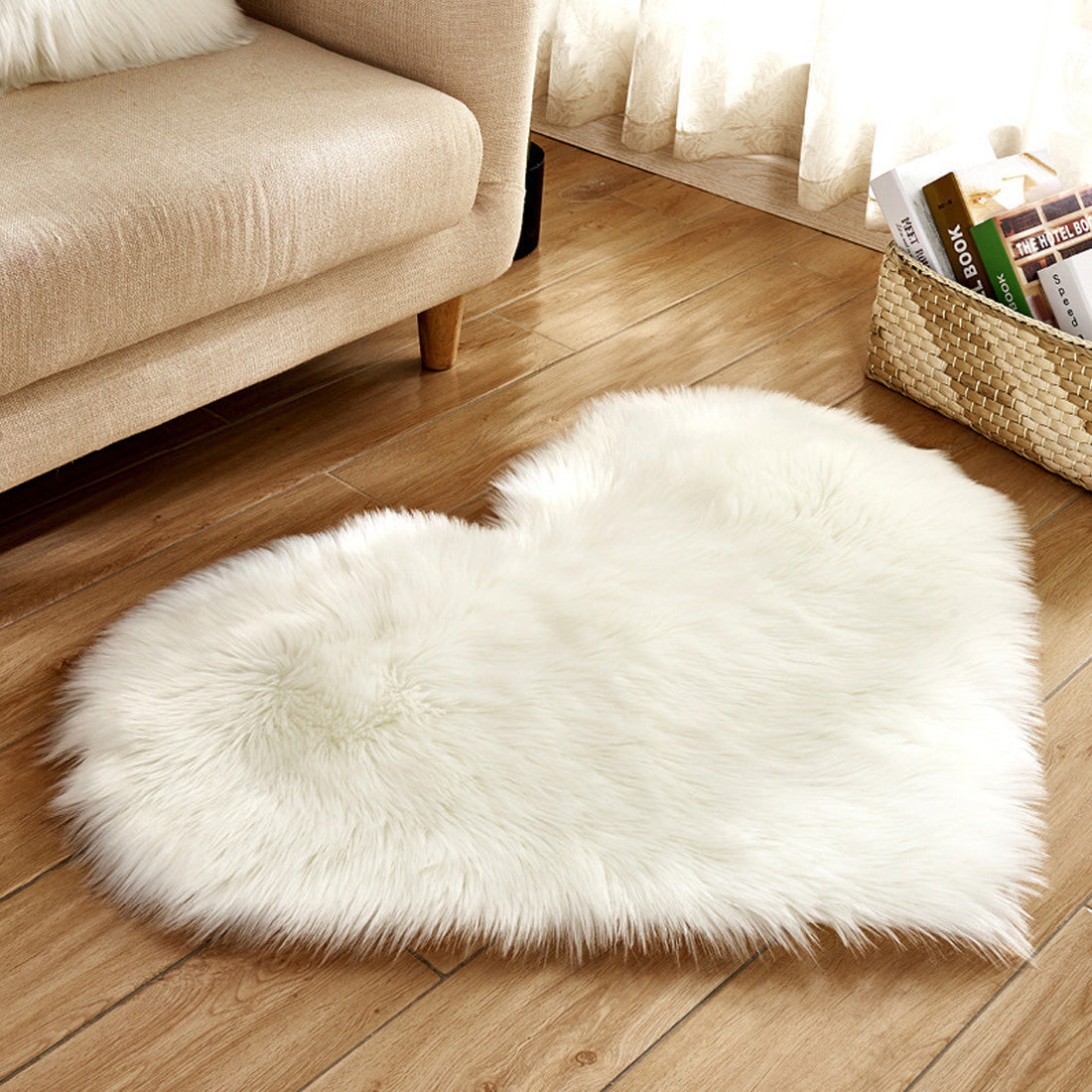 Fluffy Love Heart Shaped Soft Area Rug