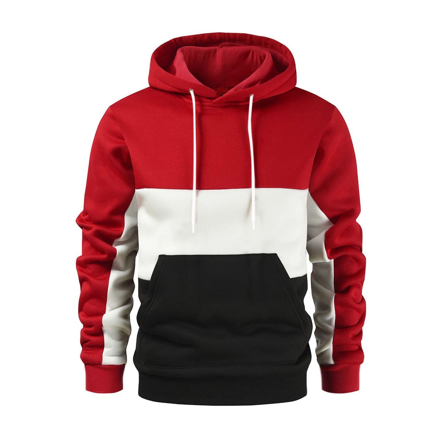 Color Blocking Casual Pullover Hoodie