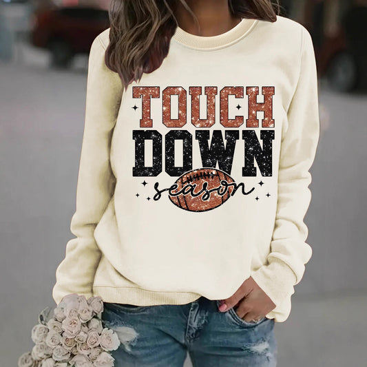 Touch Down Season Letter Printed Long Sleeve