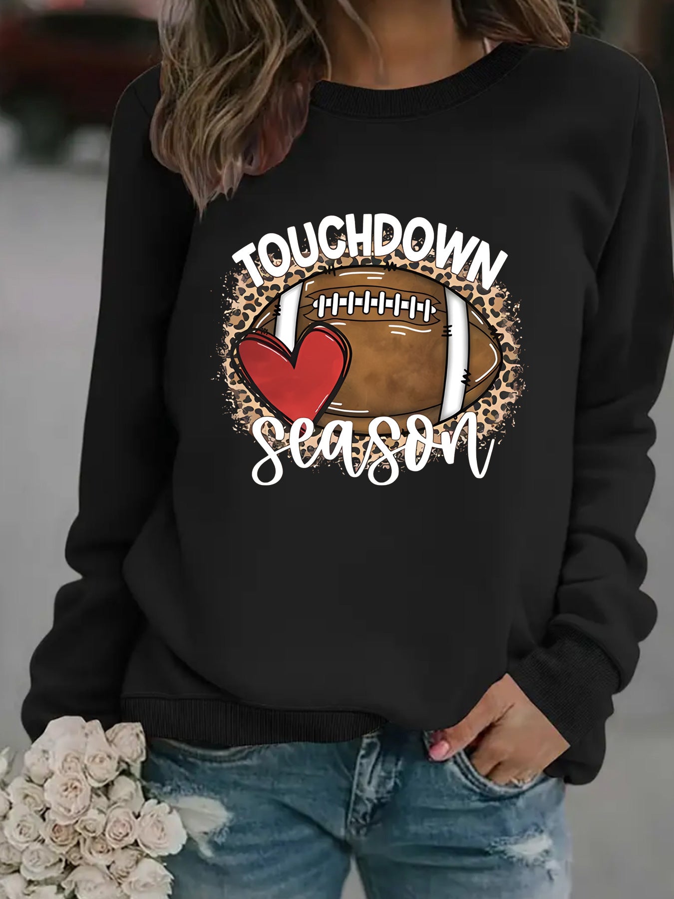 Touch Down Season Football Printed Long Sleeve