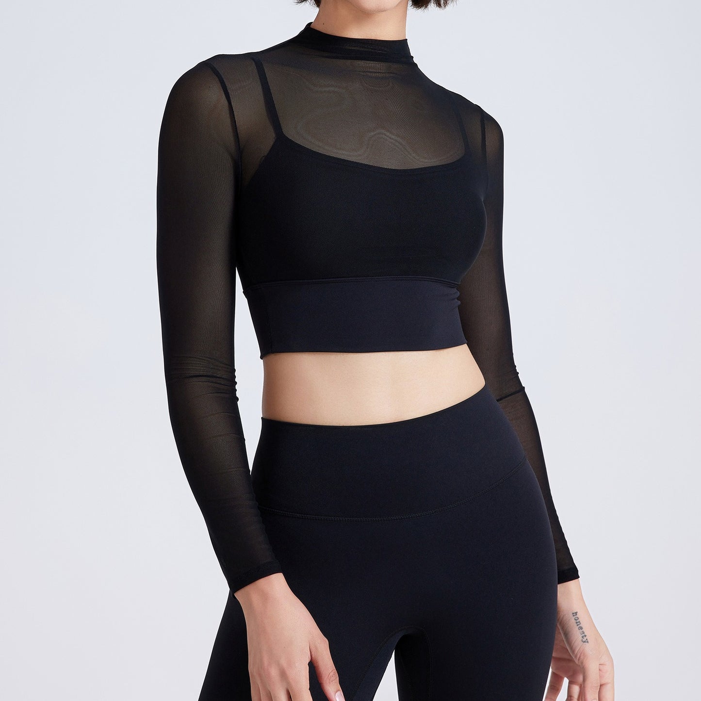 Mesh Long Sleeves Top