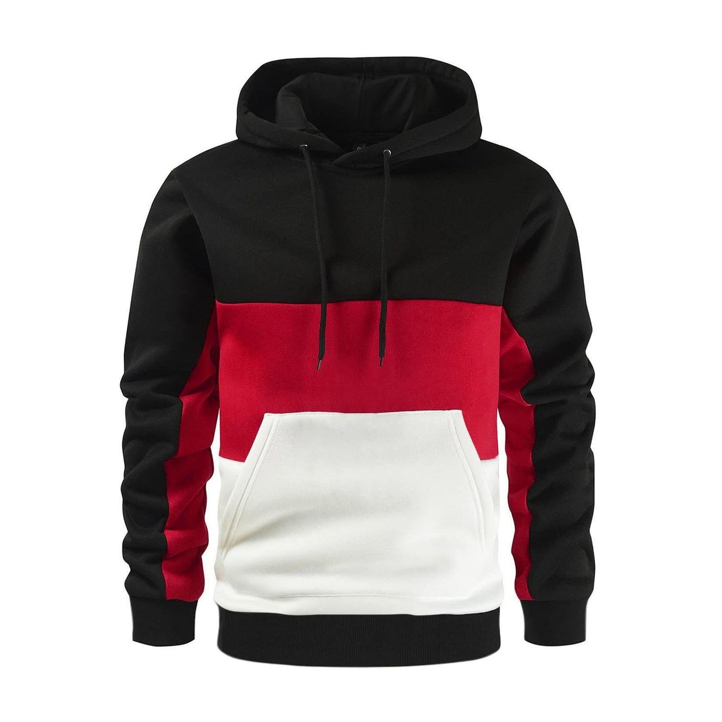 Color Blocking Casual Pullover Hoodie