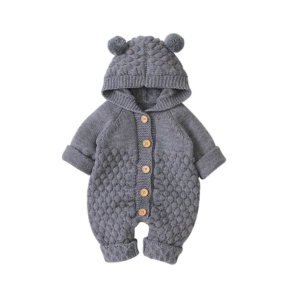 Children's Hooded Knitted Jumpsuit