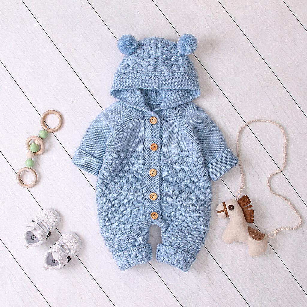 Children's Hooded Knitted Jumpsuit