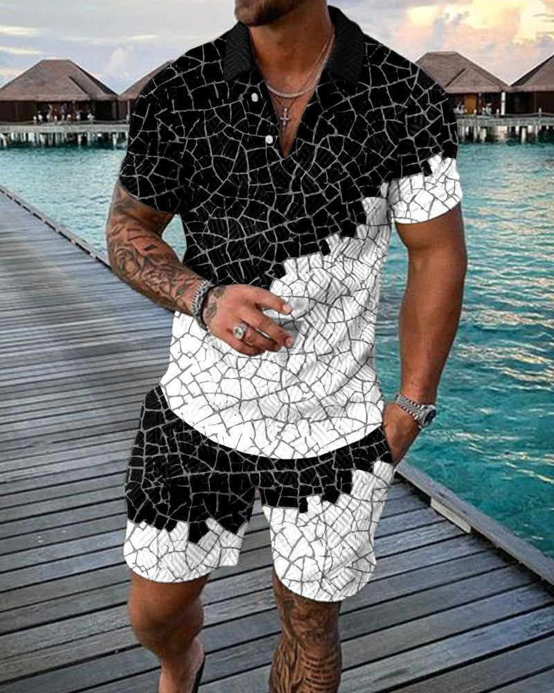 Men's 3D Abstract Casual 2 Piece Suit