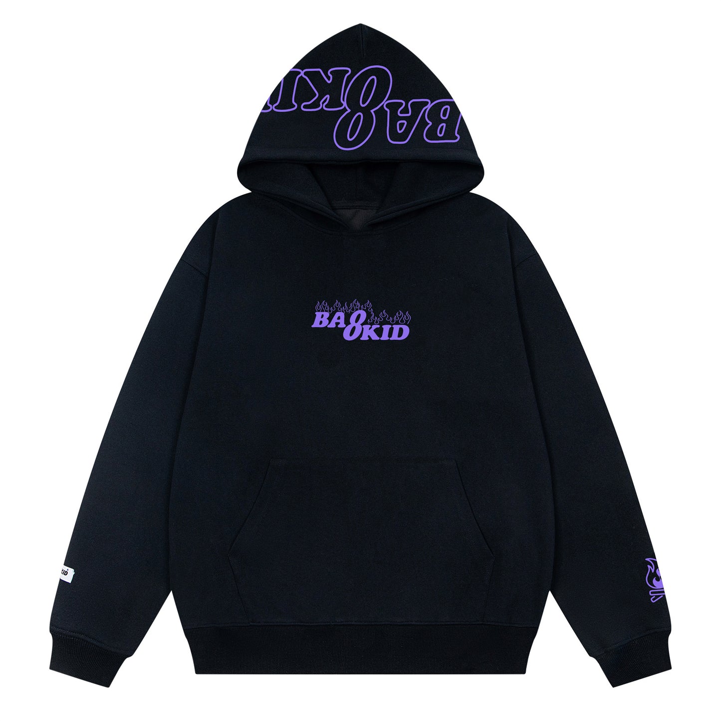 Retro Flame Letter Embroidery Hoodie