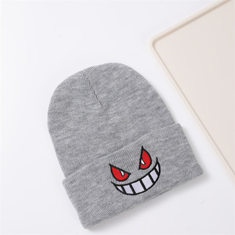 Face Print Knitted Beanie