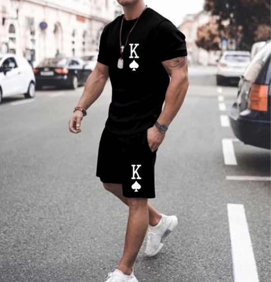 Men's King of Spades T-shirt and Shorts Set