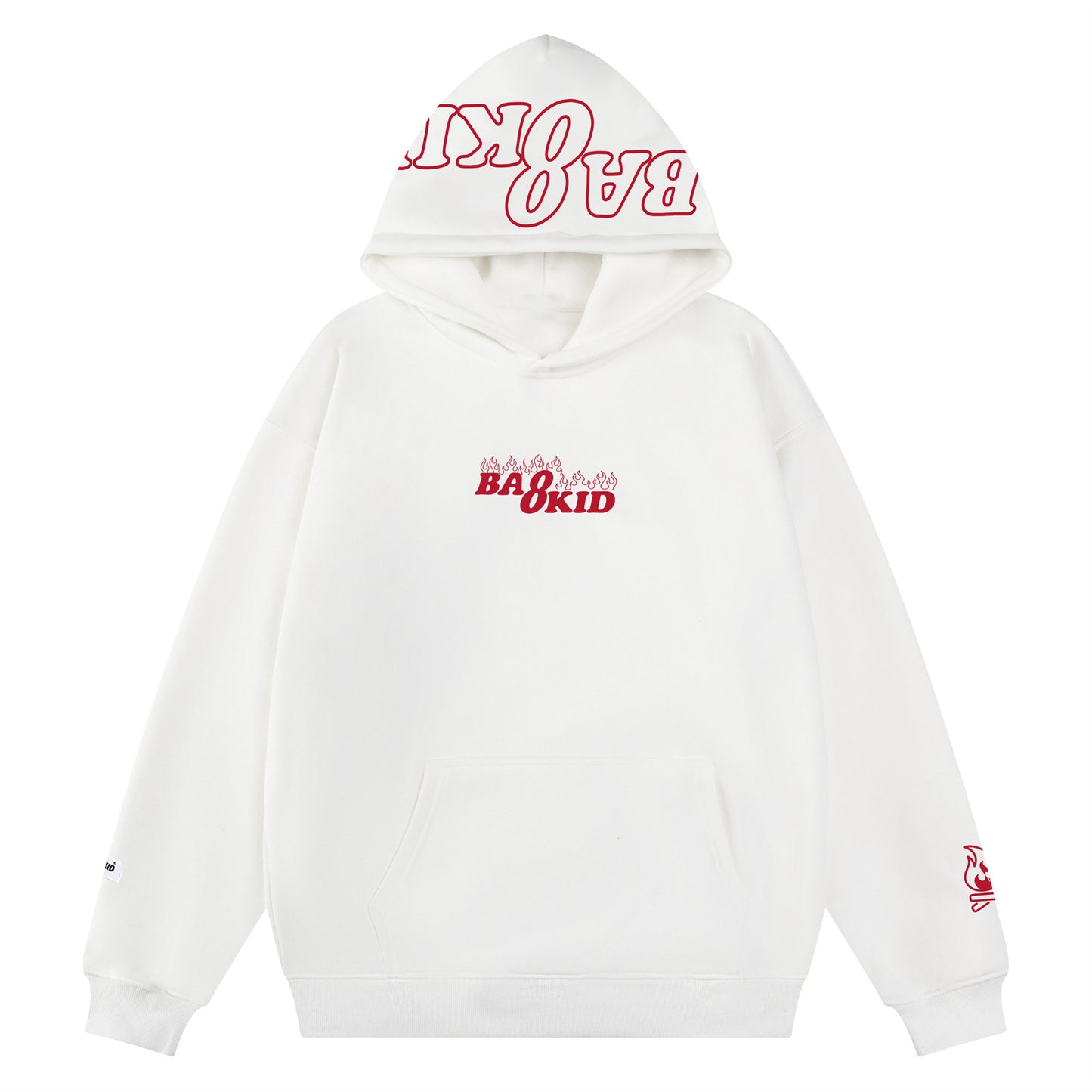 Retro Flame Letter Embroidery Hoodie