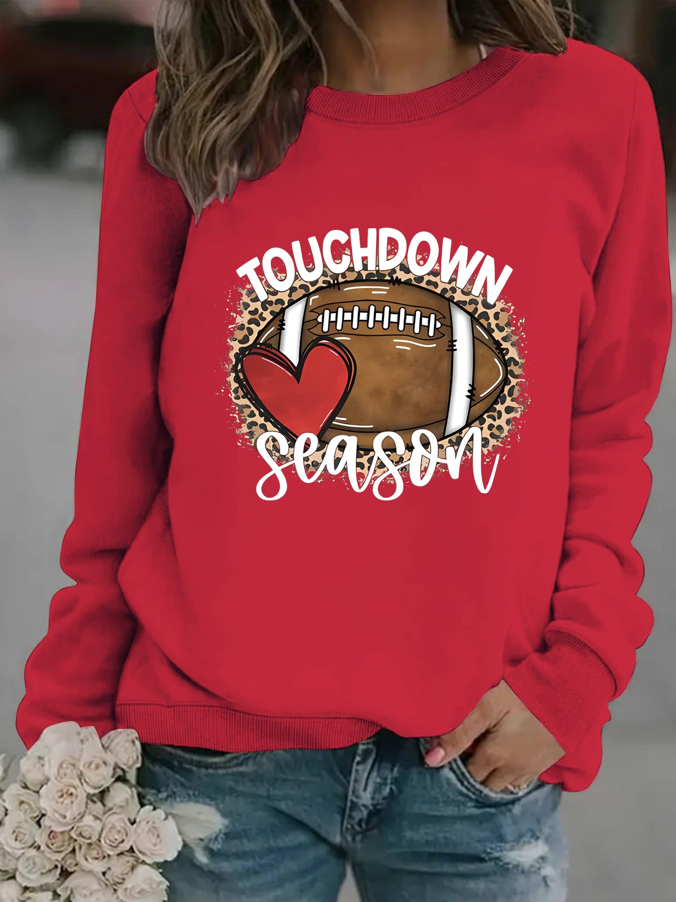 Touch Down Season Football Printed Long Sleeve