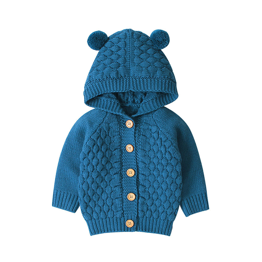 Children's Hooded Knitted Jacket