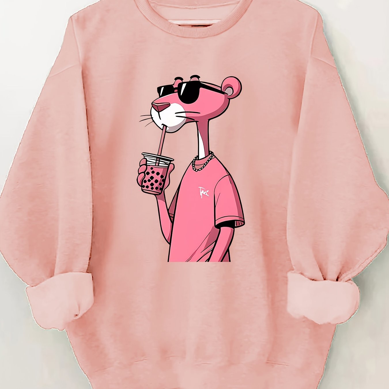 Pink Panther Boba Tea Sweatshirt