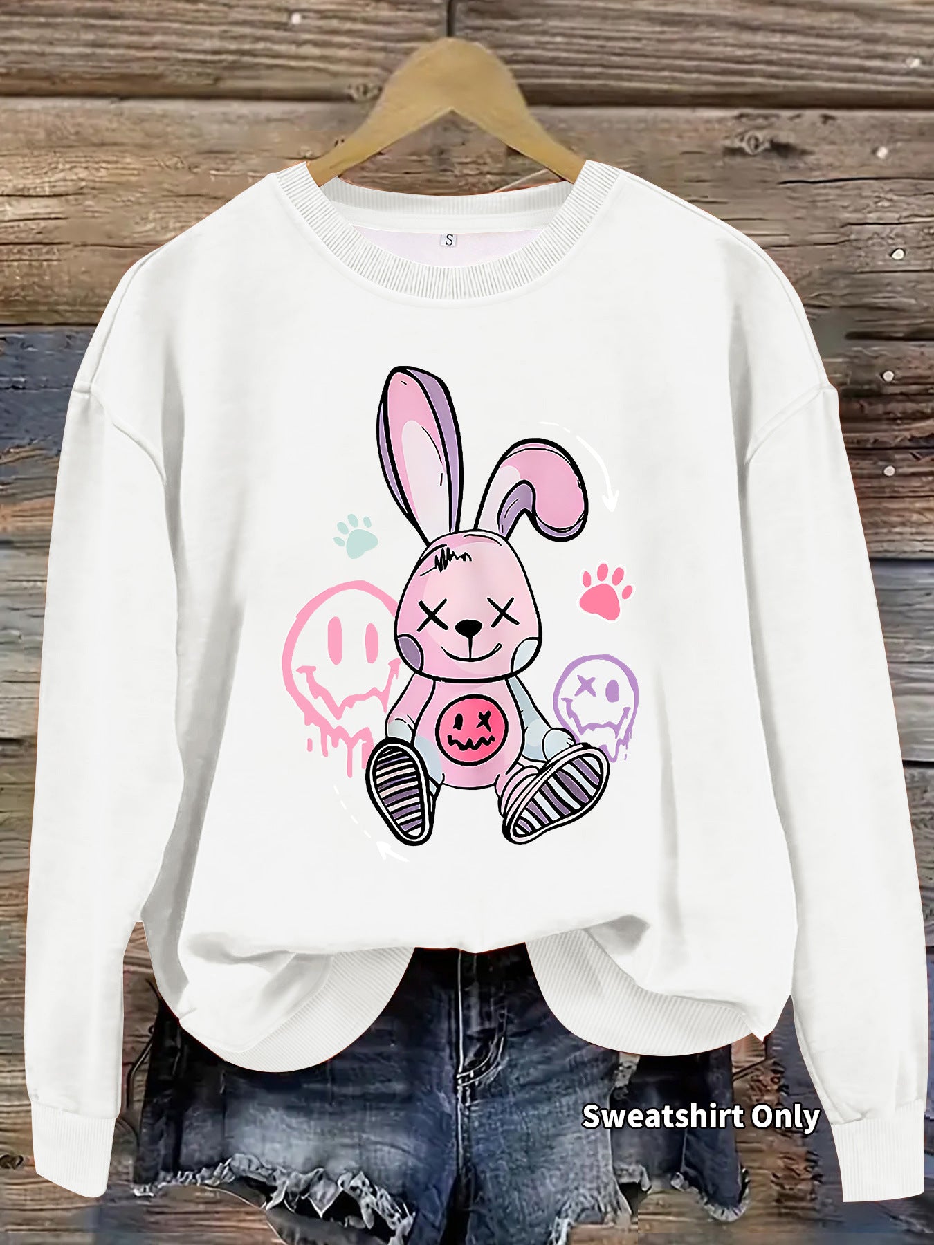 Graffiti Rabbit Printed Long Sleeve