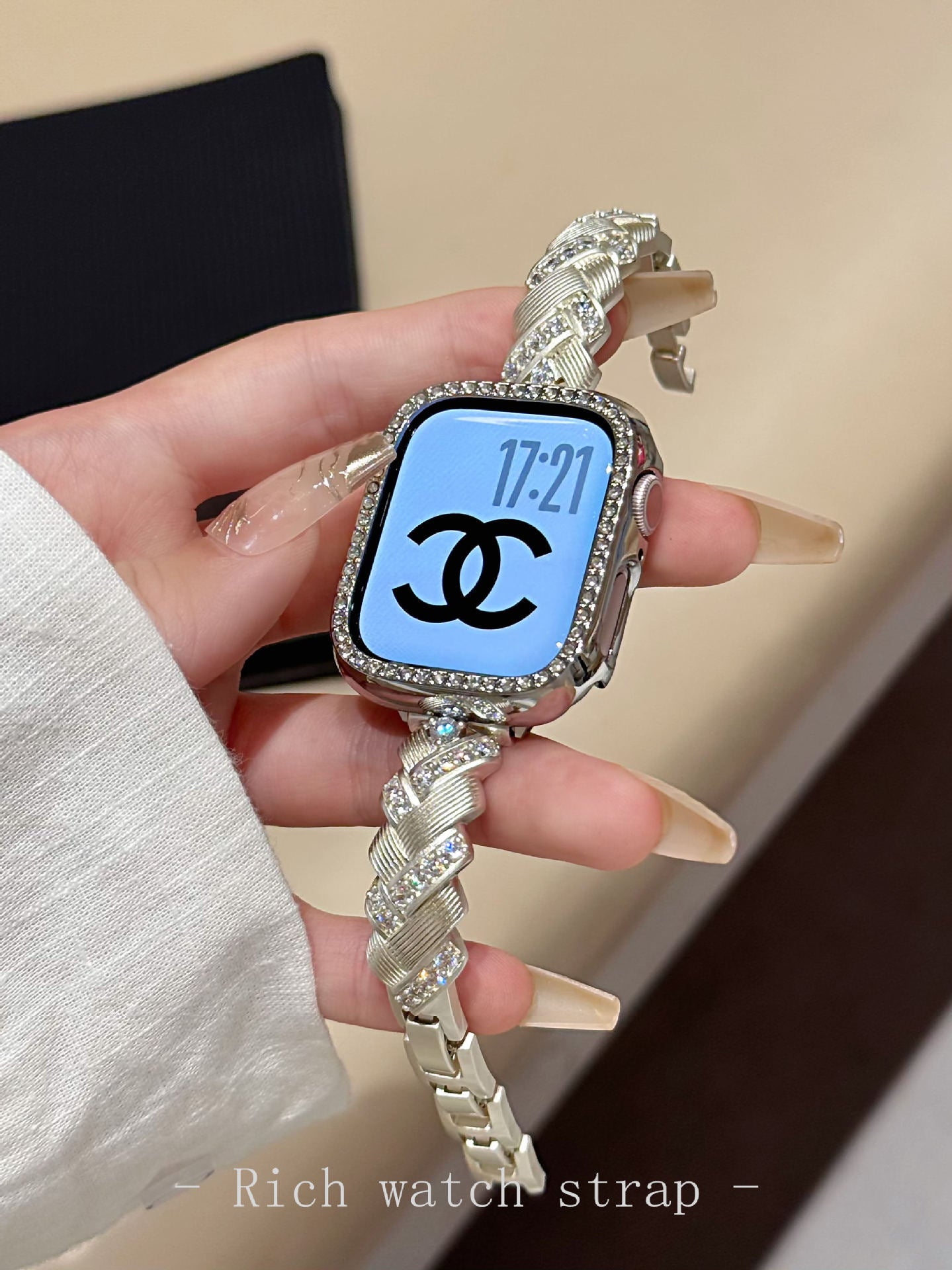 Diamond-Encrusted Watch Band