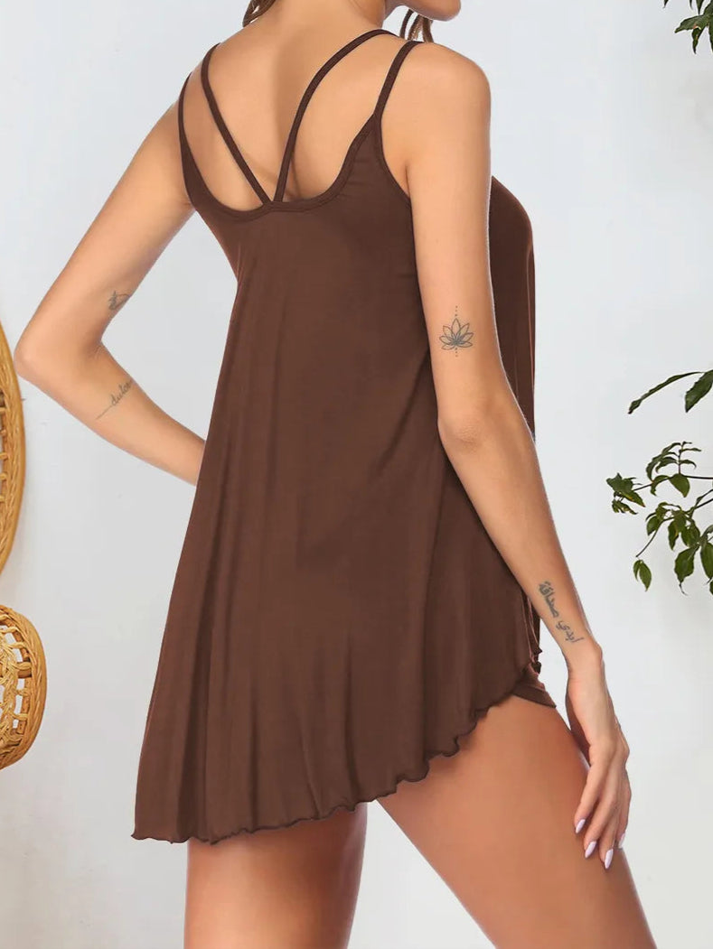 Scoop Neck Top and Shorts Lounge Set