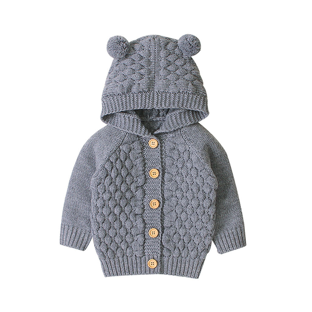 Children's Hooded Knitted Jacket