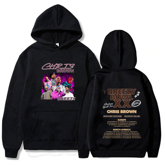 Chris Brown Graphic Art Breezy Bowl XX Tour Hoodie