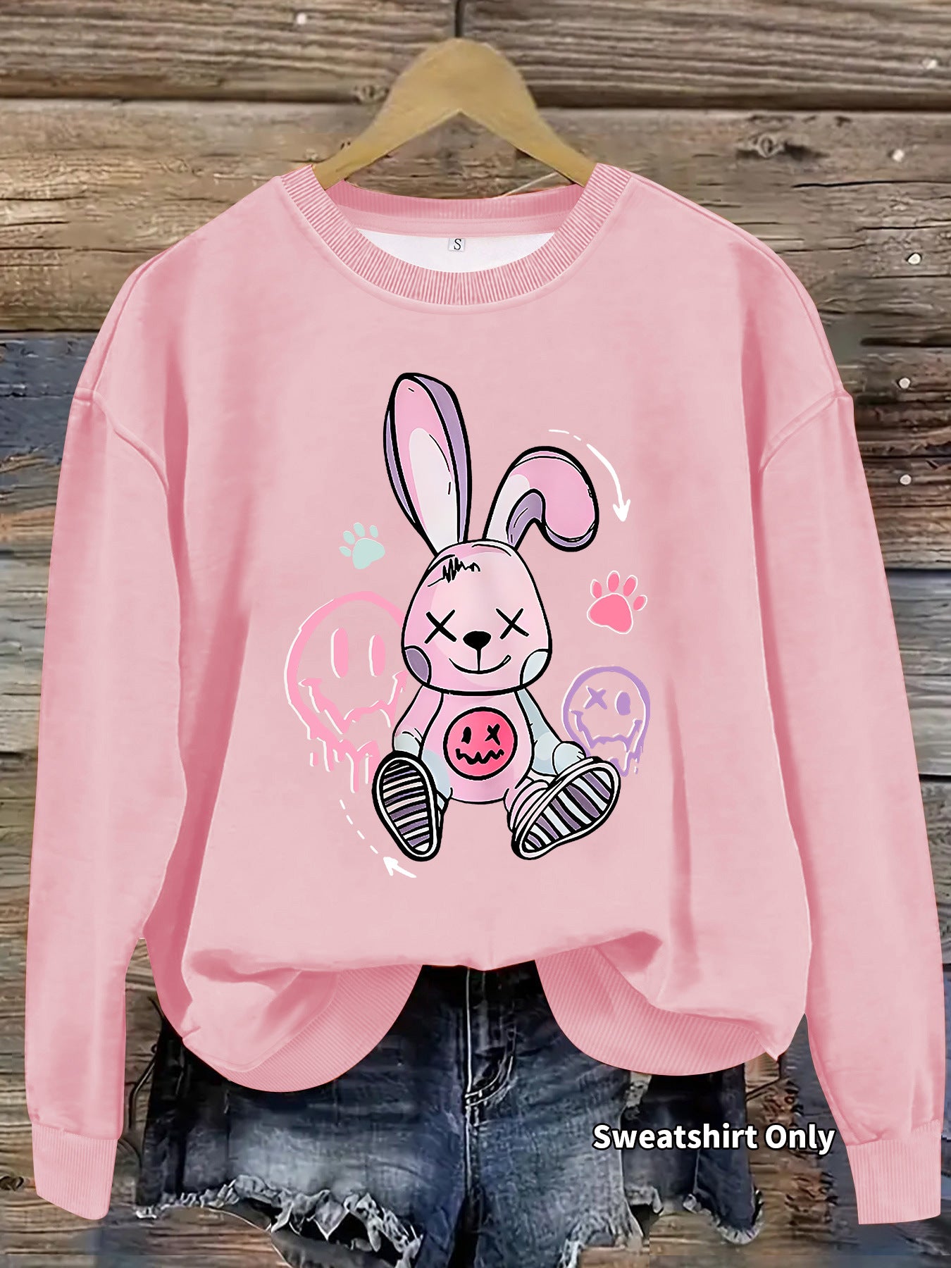Graffiti Rabbit Printed Long Sleeve