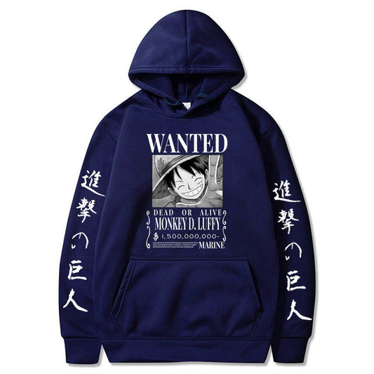 Luffy Anime Fleece Pullover Hoodie