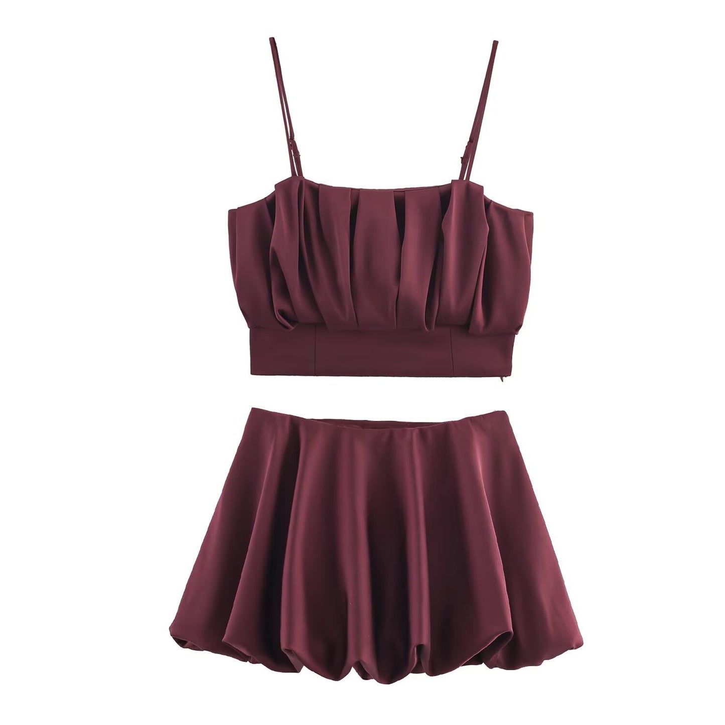 Balloon Silhouette Strap Top with Lantern Pants