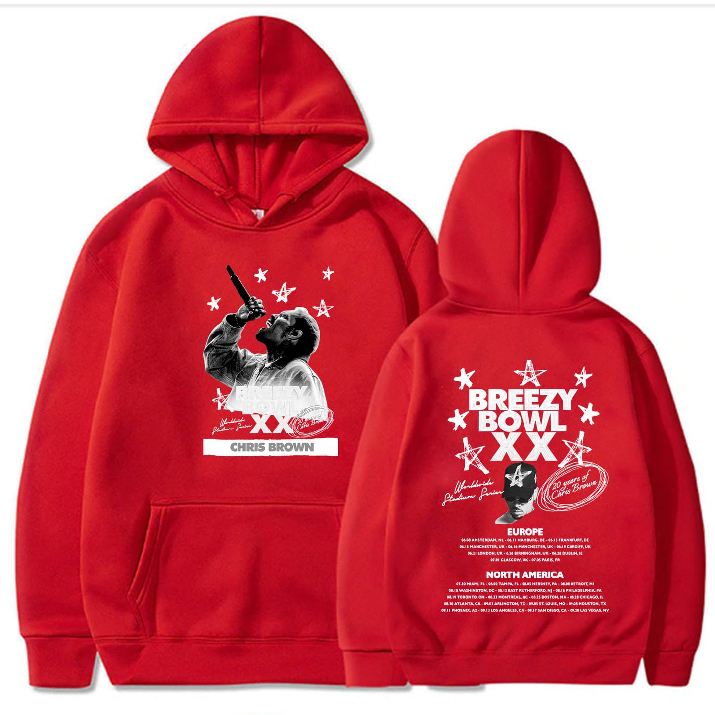Chris Brown Graphic Breezy Bowl XX Tour Hoodie
