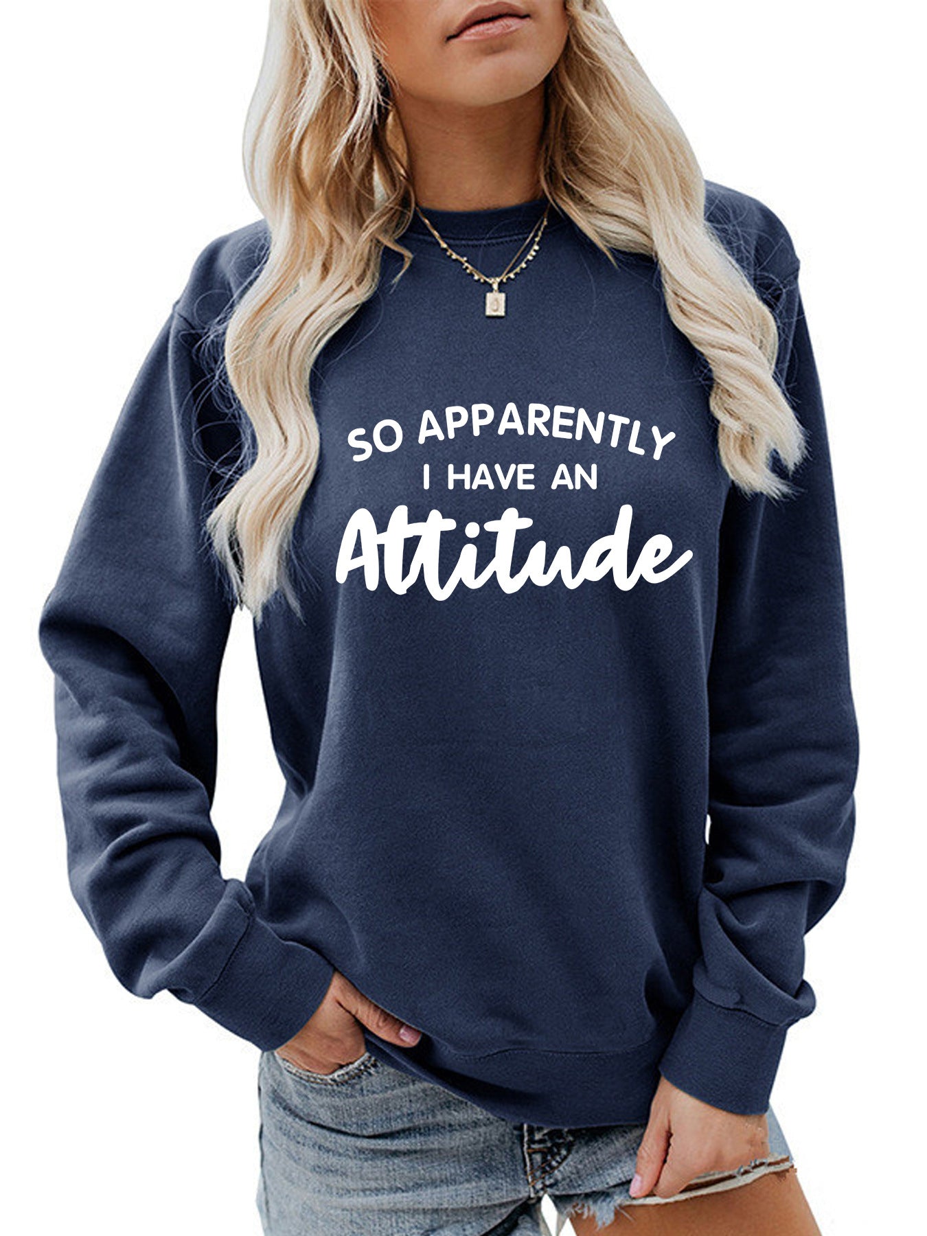 I Have an Attitude Letter Printed Long Sleeve