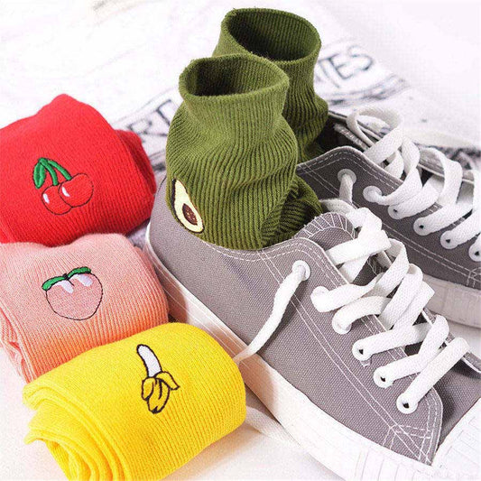 Cute Cartoon Fruit Printed Socks