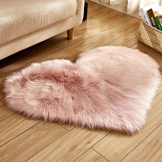 Fluffy Love Heart Shaped Soft Area Rug