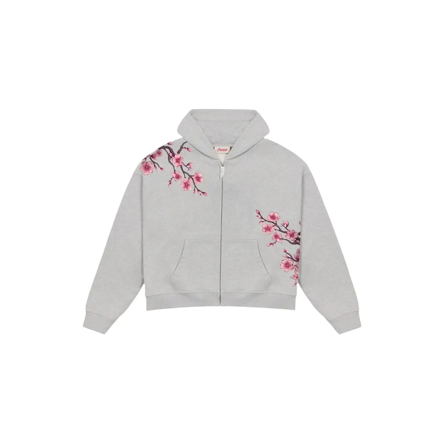 Retro Cherry Blossom Embroidered Hoodie & Zip-Up