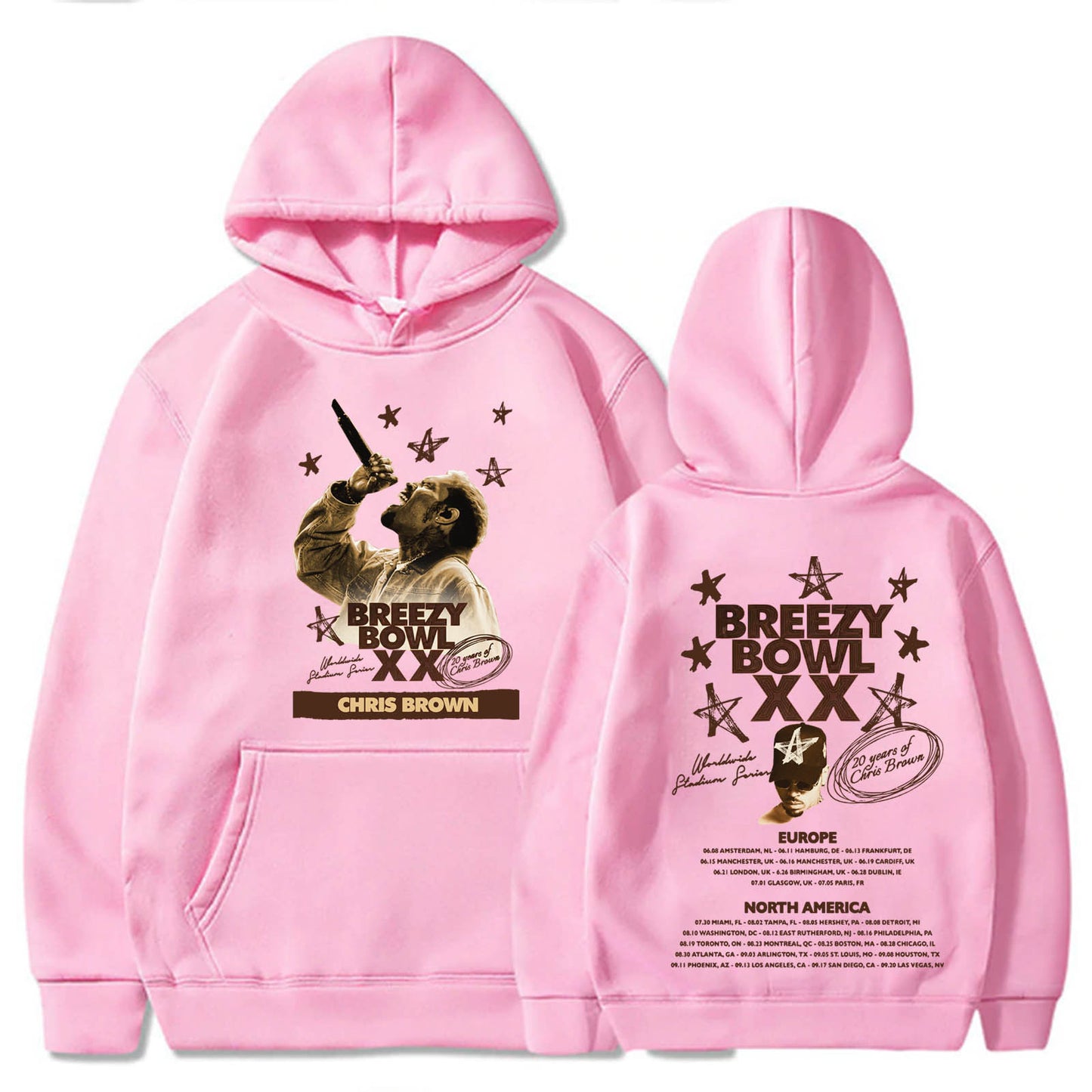 Chris Brown Graphic Breezy Bowl XX Tour Hoodie