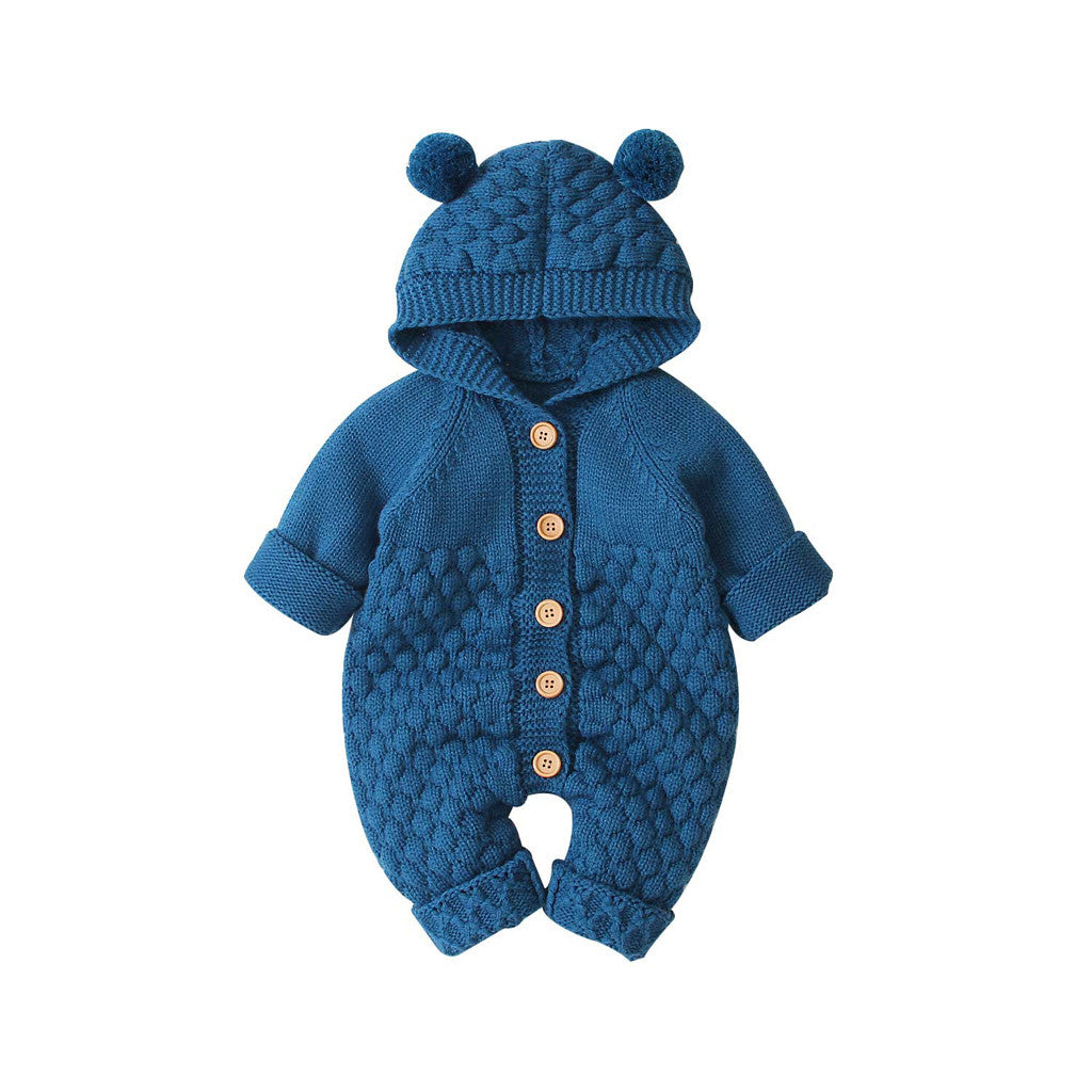 Children's Hooded Knitted Jumpsuit