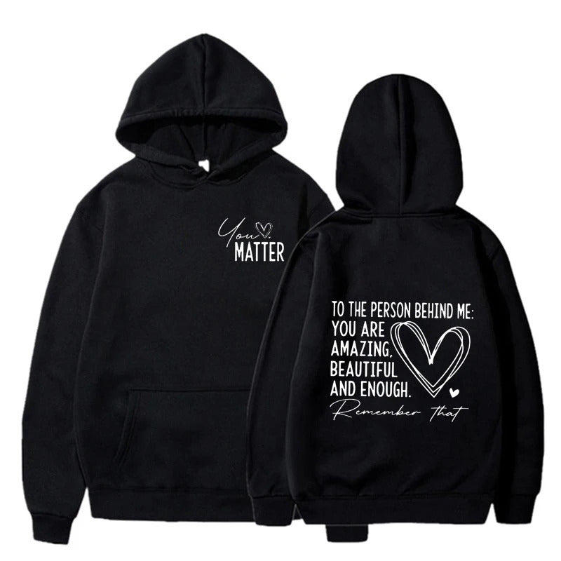 You Matter Letter Print Hoodie