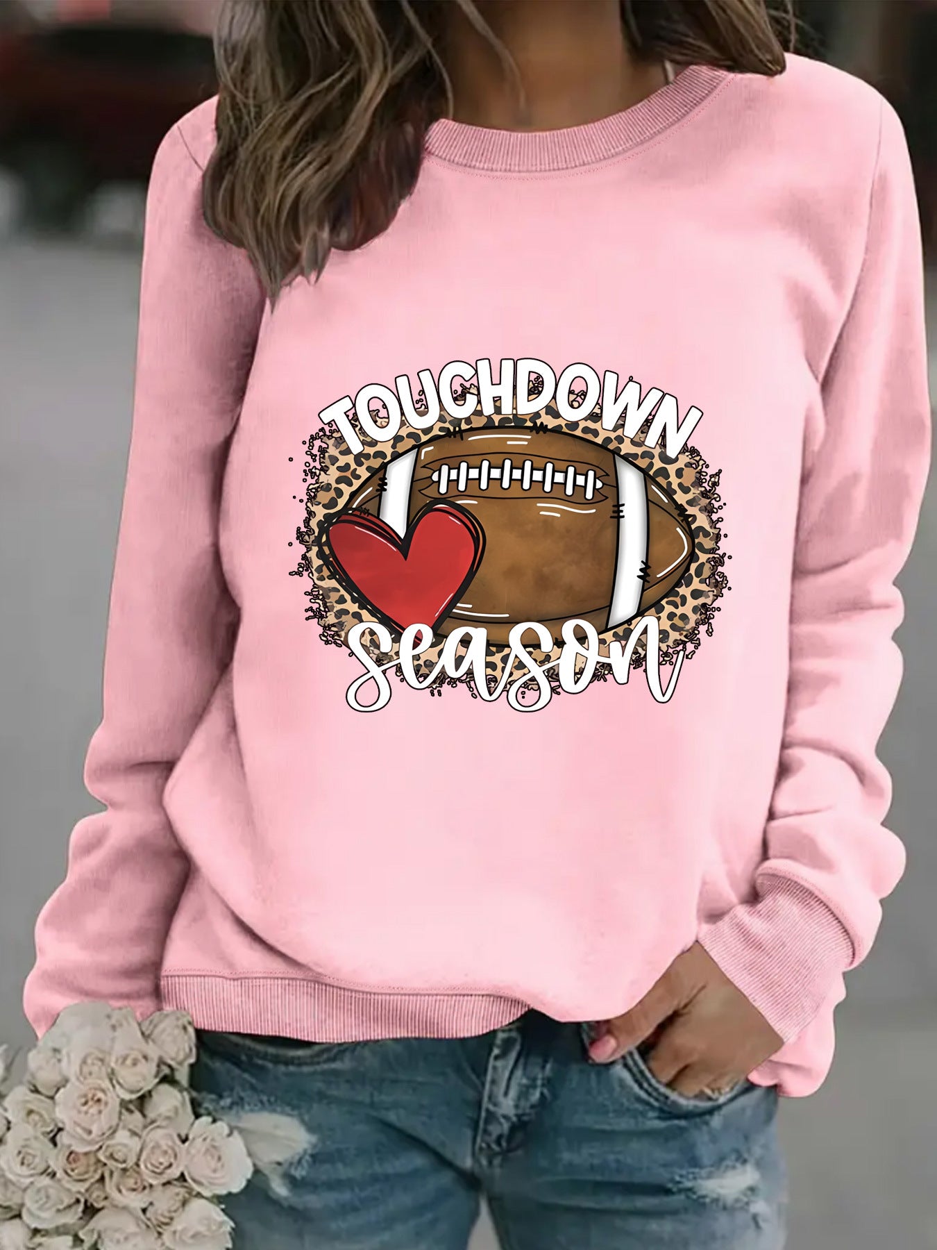 Touch Down Season Football Printed Long Sleeve