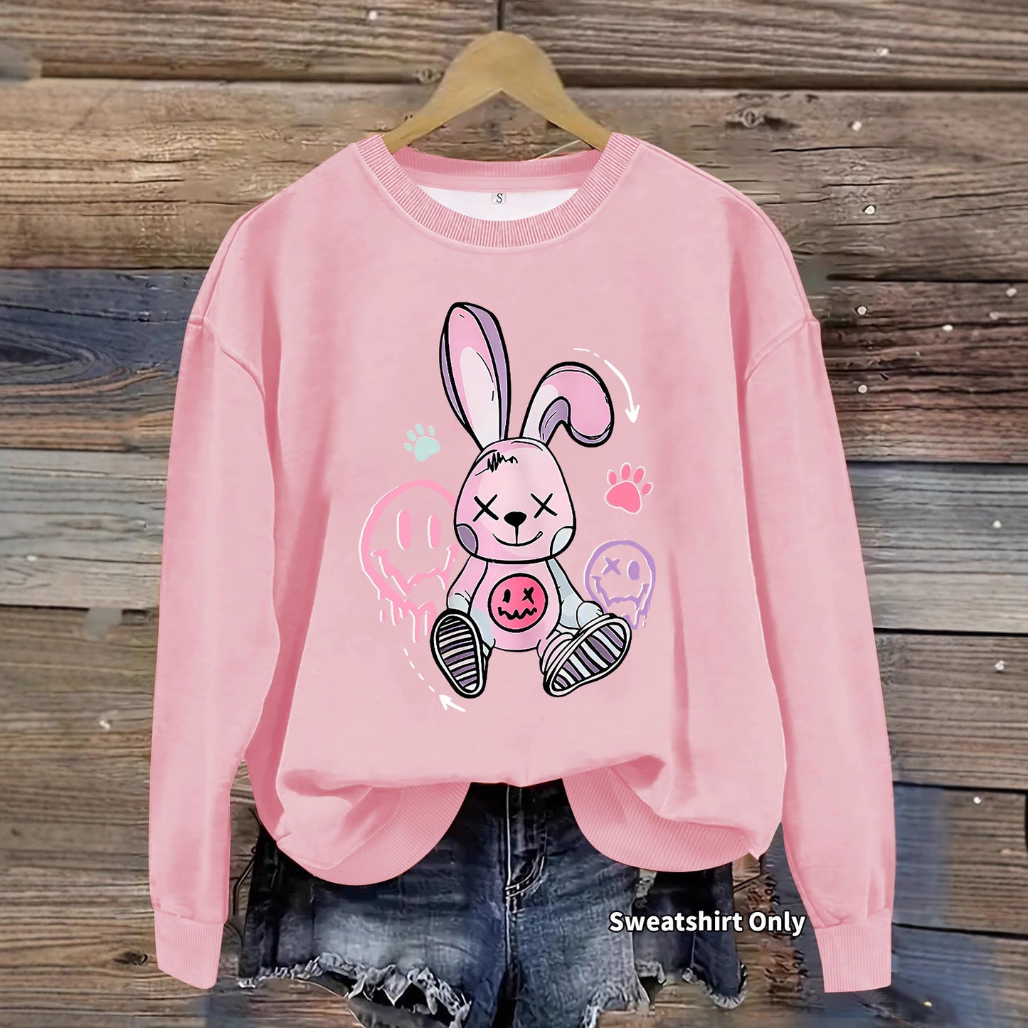 Graffiti Rabbit Printed Long Sleeve