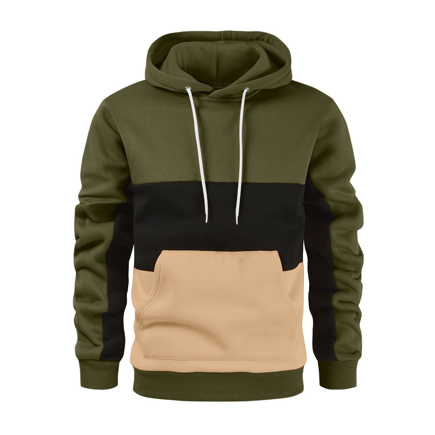 Color Blocking Casual Pullover Hoodie