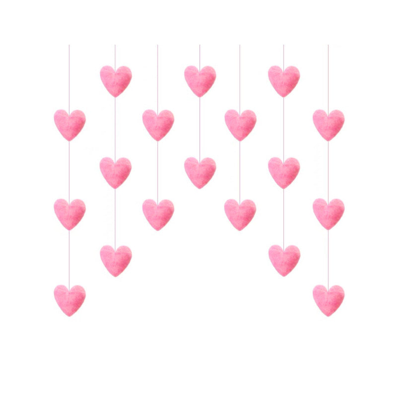 Heart-shaped Door Curtain with Stickers and Hooks
