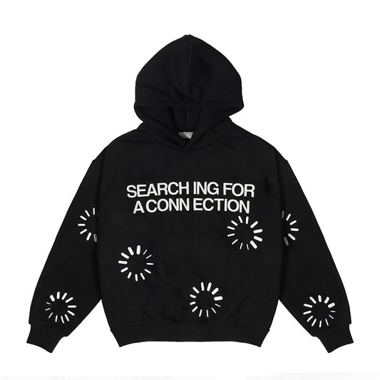 Buffering Letter Print Hoodie