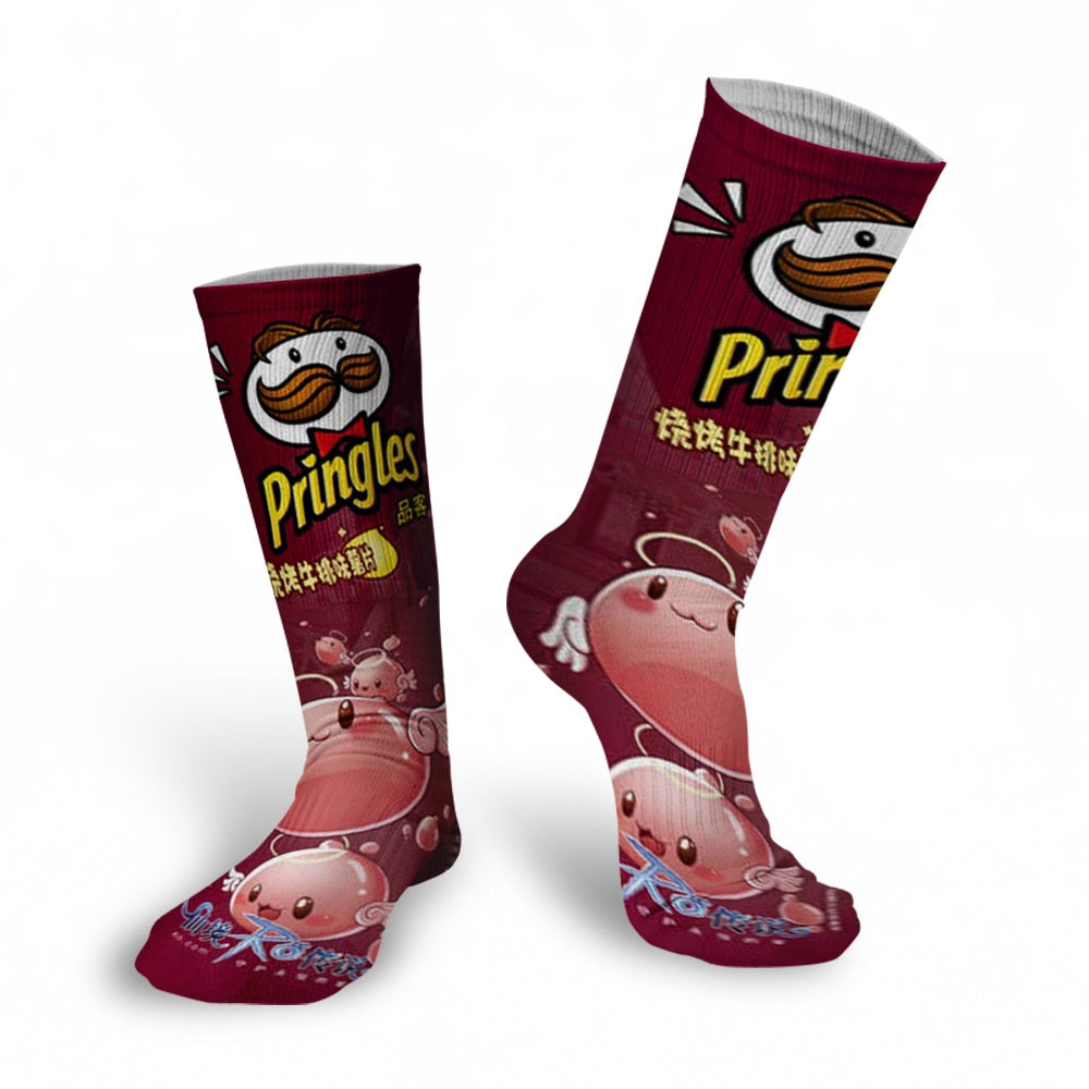 Cartoon Food Print Casual Cotton Socks