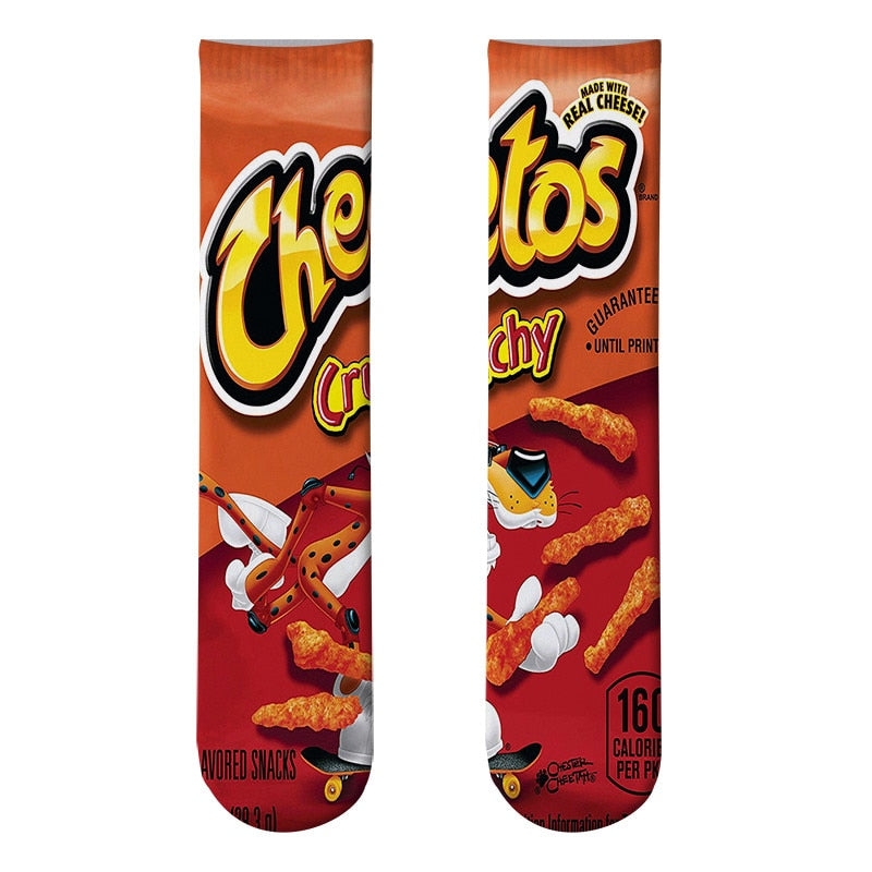 Cartoon Food Print Casual Cotton Socks