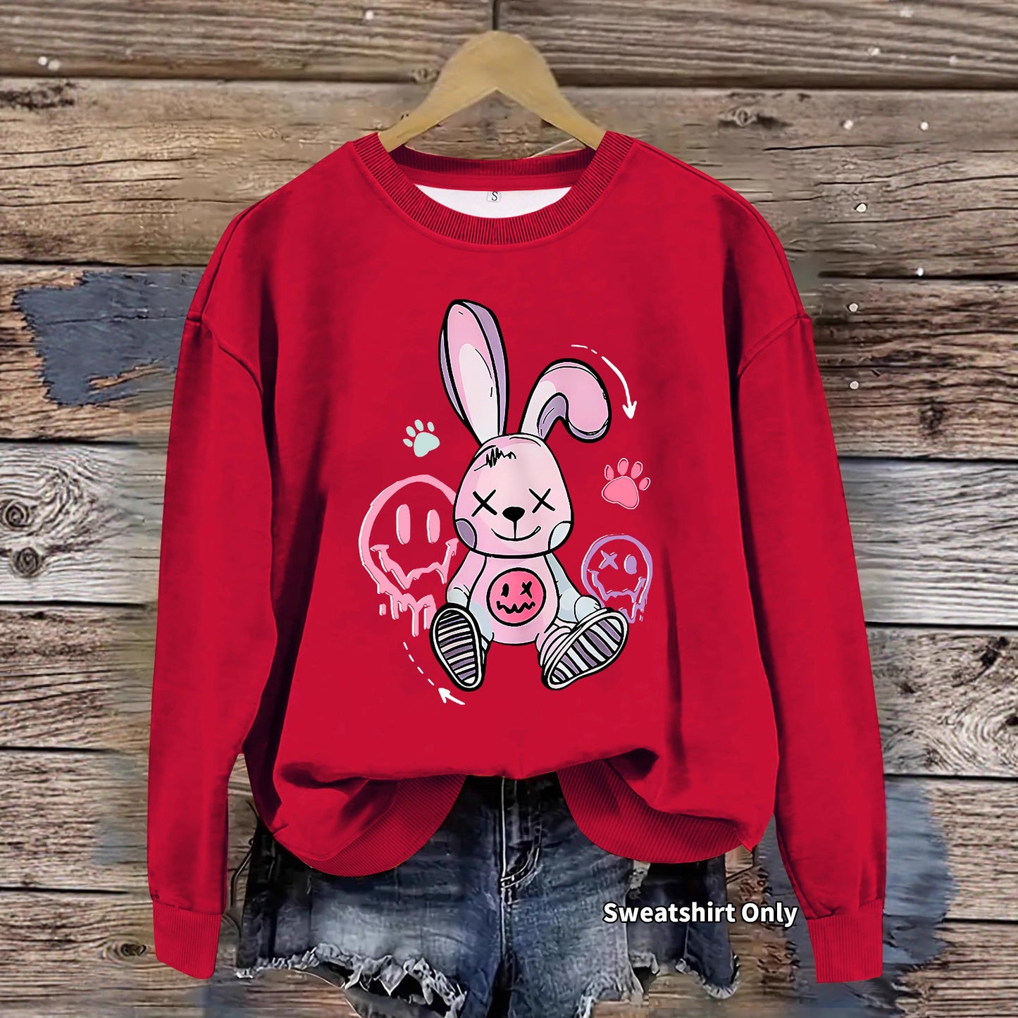 Graffiti Rabbit Printed Long Sleeve