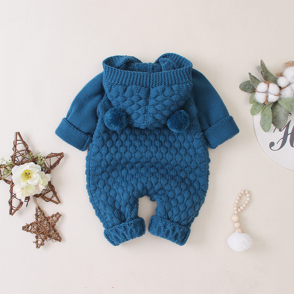 Children's Hooded Knitted Jumpsuit