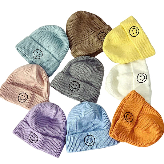 Smiley Face Baby Knit Hat