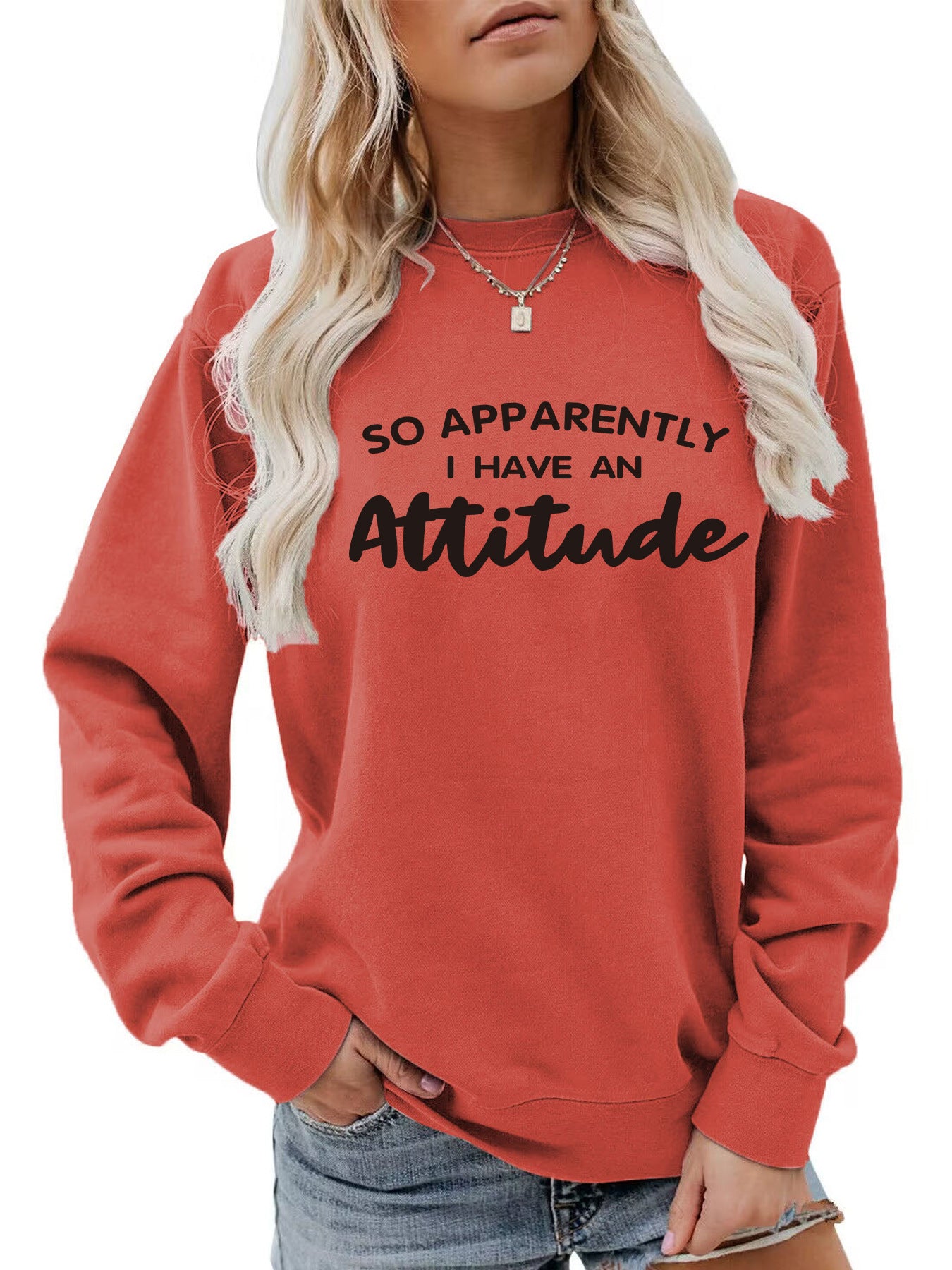 I Have an Attitude Letter Printed Long Sleeve