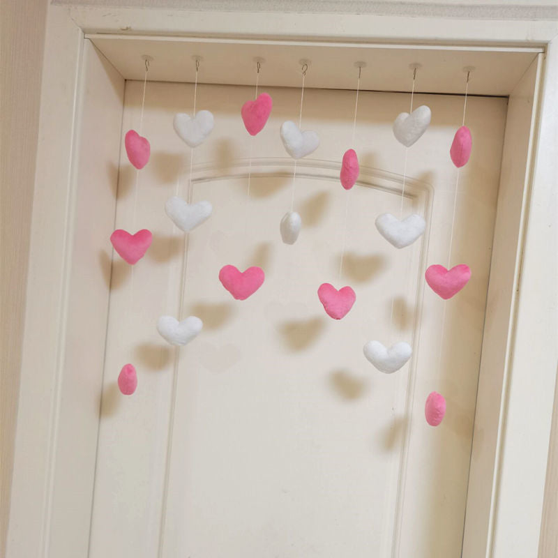 Heart-shaped Door Curtain with Stickers and Hooks